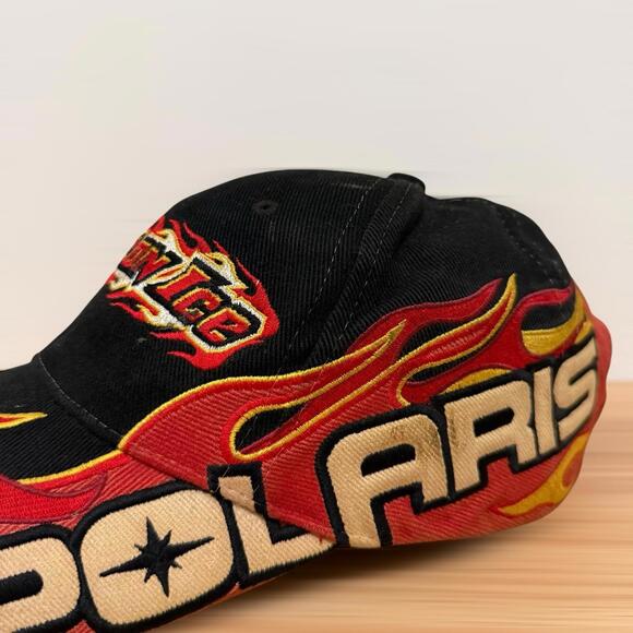 Vintage Polaris Fire One Flame Racing Embroidered Adjustable Cap Hat Adult Men’s - Picture 2 of 9